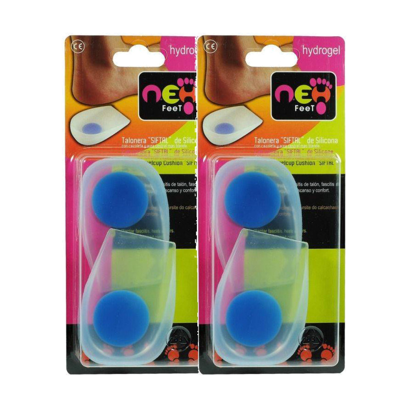 Neh Feet Talonera de Silicona con Cazoleta y Descarga, talla M 1 par - Pack de 2 unidades