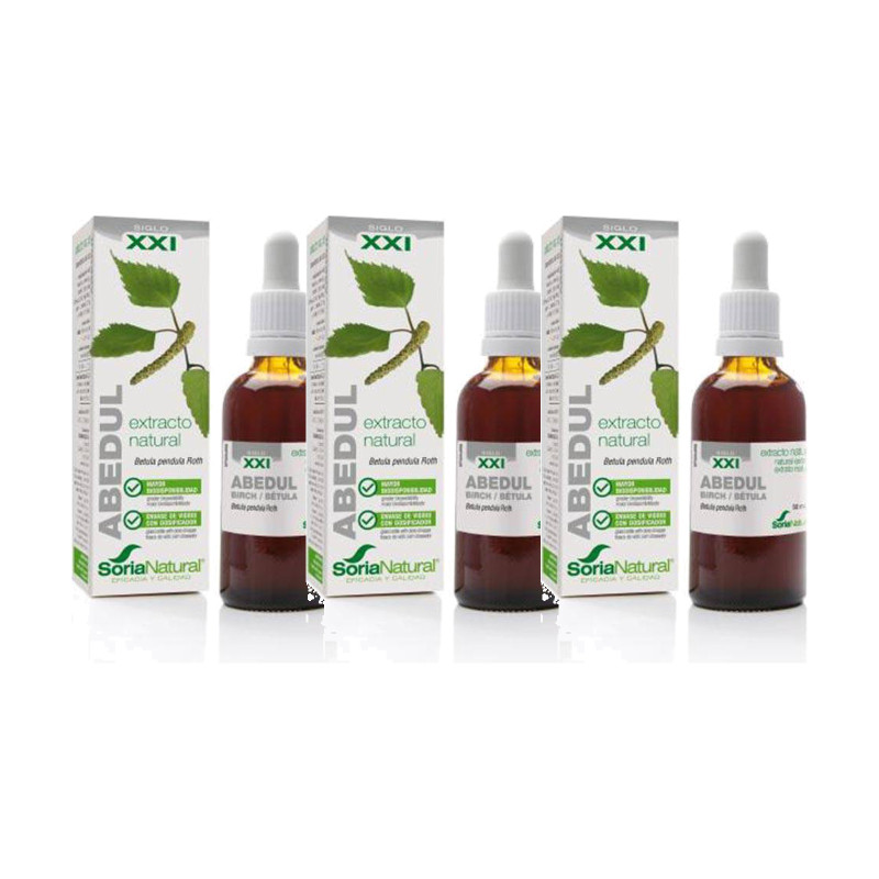 Soria Natural Extracto de Abedul XXI con dosificador 50 ml - Pack de 3 frascos (150 ml en total)