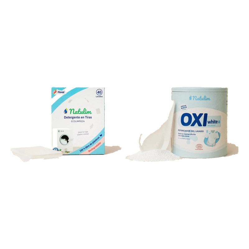 Kit Ropa Blanca: Detergente en Tiras + Oxi White - Natulim