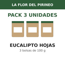 La Flor del Pirineo Eucalipto hojas 100 g - Pack de 3 bolsas (300 g en total)