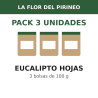 La Flor del Pirineo Eucalipto hojas 100 g - Pack de 3 bolsas (300 g en total)