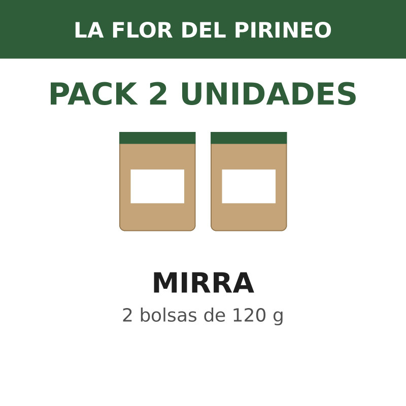 La Flor del Pirineo Mirra 120 g - Pack de 2 bolsas (240 g en total)