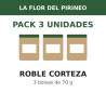La Flor del Pirineo Roble corteza 70 g - Pack de 3 bolsas (210 g en total)