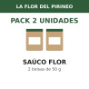 La Flor del Pirineo Saúco flor 50 g - Pack de 2 bolsas (100 g en total)