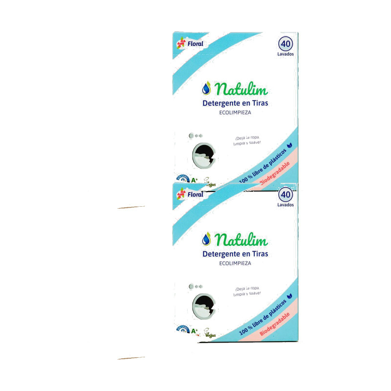 Natulim Detergente En Tiras Floral Caja 40 Lavados - Pack de 2 unidades