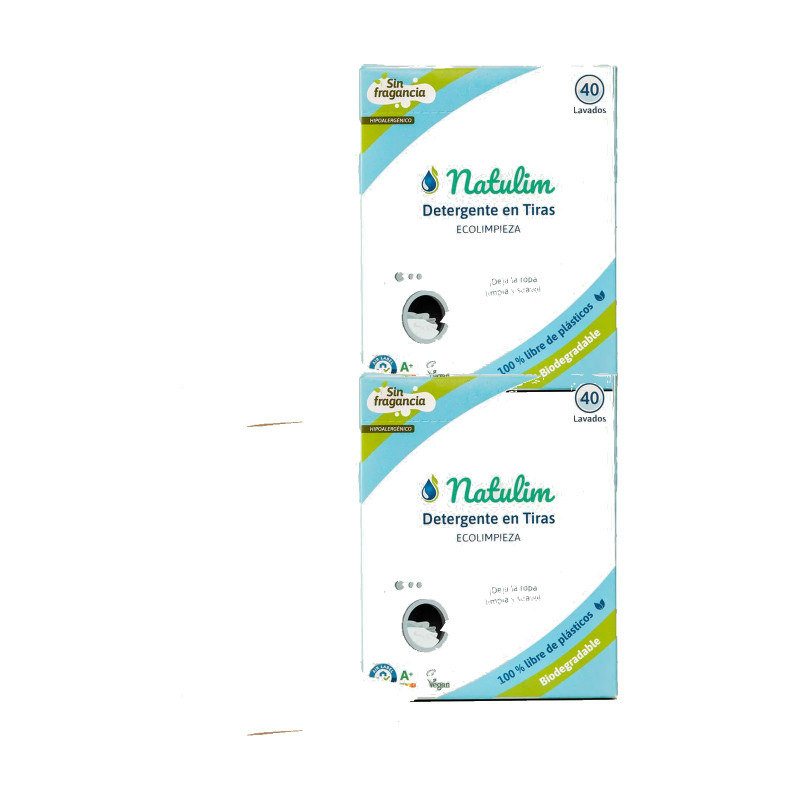 Natulim Detergente En Tiras Neutra Caja 40 Lavados - Pack de 2 unidades