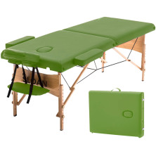 Camilla de masaje plegable madera verde Sloan