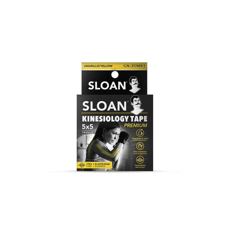 Kinesiology tape 5 m x 5 cm amarillo Sloan