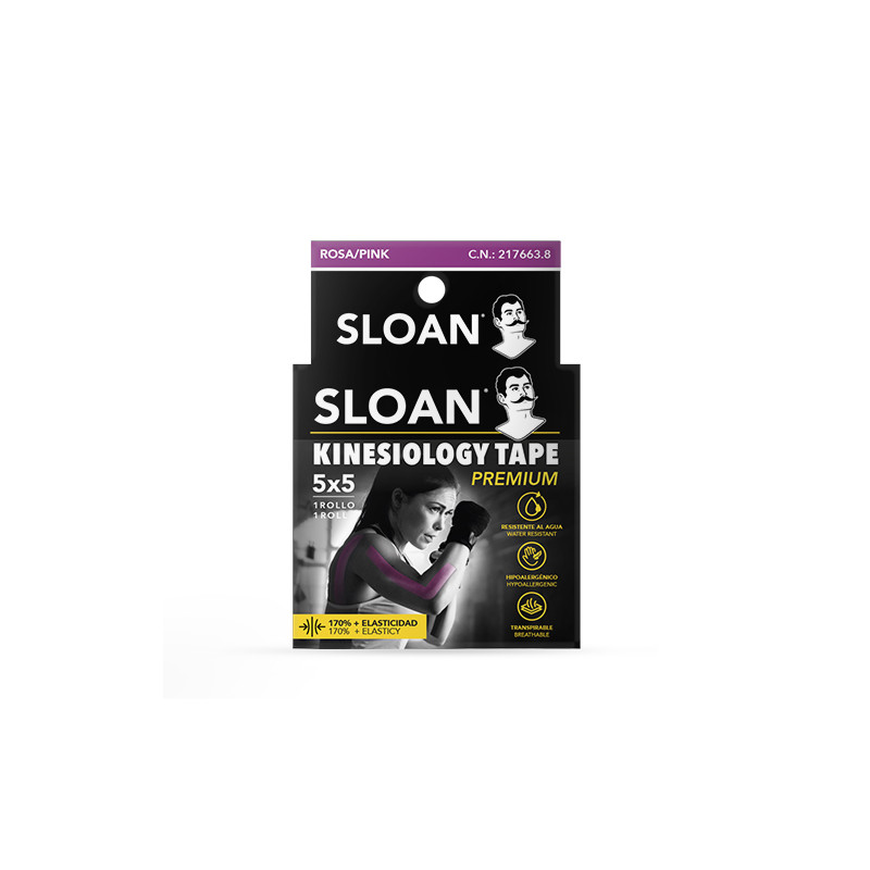 Kinesiology tape 5 m x 5 cm rosa Sloan