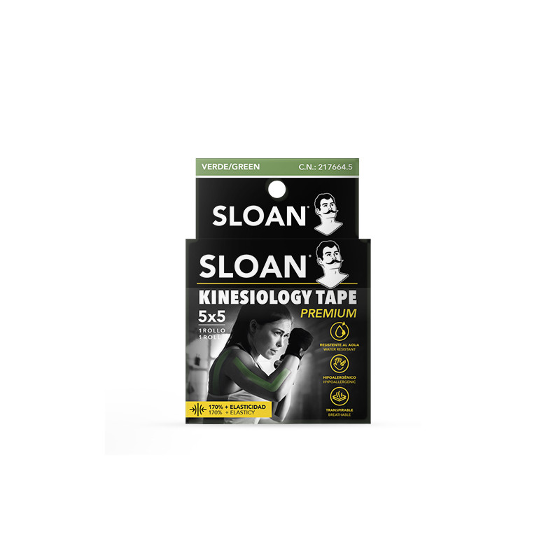 Kinesiology tape 5 m x 5 cm verde Sloan