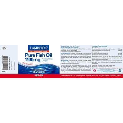 Aceite Pescado 1100mg 120 Cápsulas - Lamberts