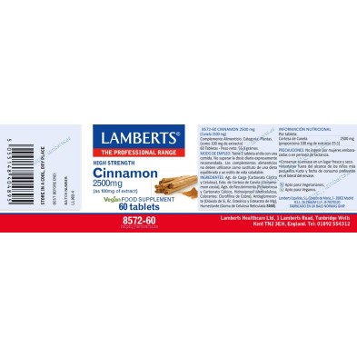 Canela 2500mg 60 Cápsulas - Lamberts