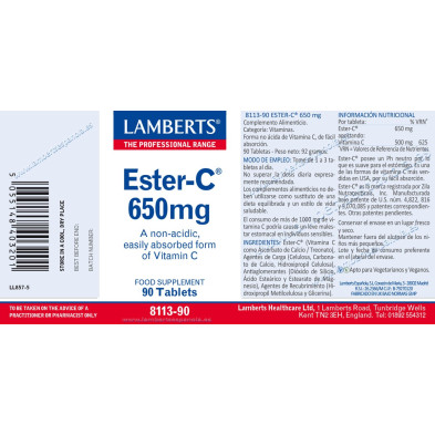 Éster C 650mg 90 Cápsulas - Lamberts