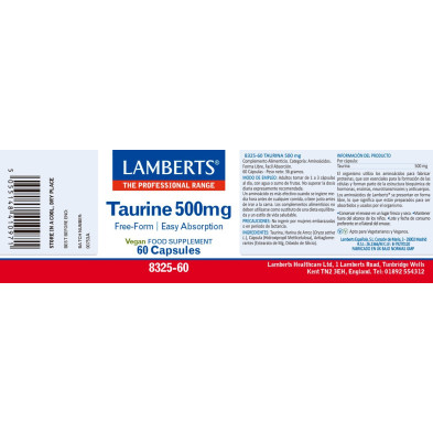 Taurina 60 Cápsulas - Lamberts