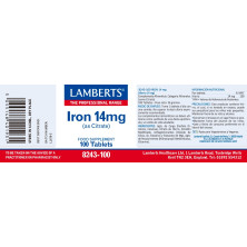 Hierro Citrato 14mg 100 Tabletas - Lamberts