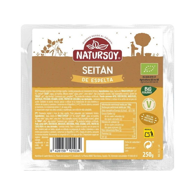 Seitán Espelta Bio 250g - Natursoy