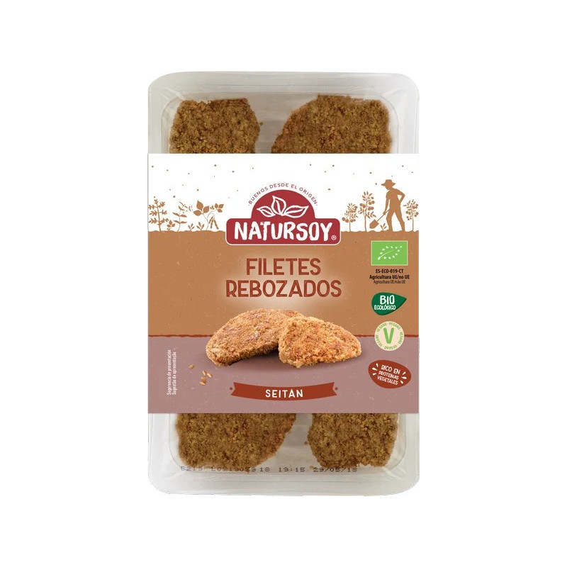 Seitán Rebozado Filetes Bio 180g - Natursoy