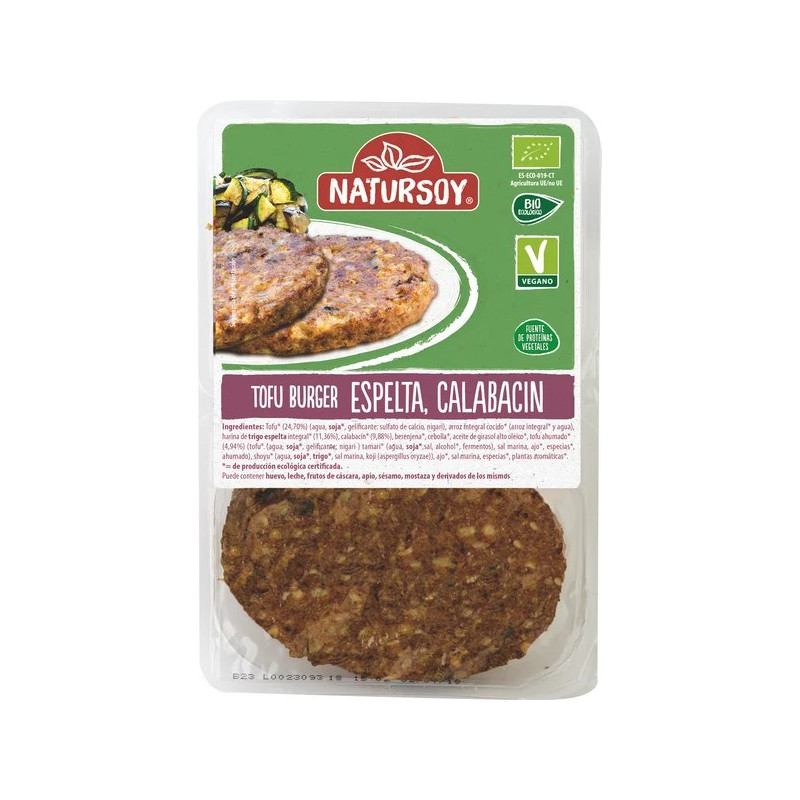 Hamburguesa Tofu, Espelta Y Calabacin 160g - Natursoy