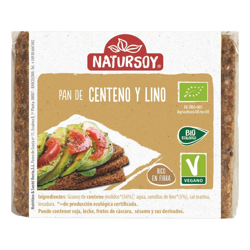 Pan Centeno Y Lino 500g - Natursoy