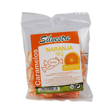 Caramelos Sin Azúcar 70g Naranja - Silvestre
