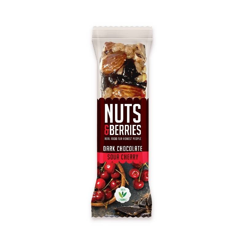 Barrita Chocolate Negro-Cereza 15ud 40g - Nuts&Berries
