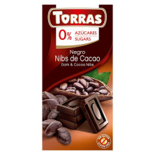 Chocolate Con Pepitas Cacao Sin Azúcar 75g - Torras