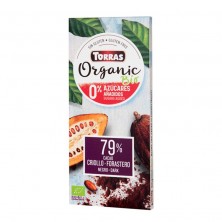 Chocolate Bio Sin Azúcar Negro 79% Criollo Forastero - Torras