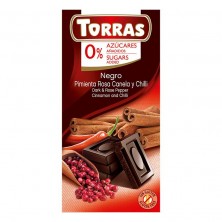 Chocolate Negro Pimienta, Canela Y Chili Sin Azúcar 75g - Torras