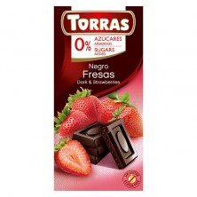 Chocolate Negro Con Fresa Sin Azúcar 75g - Torras