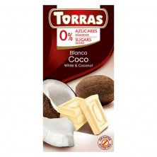 Chocolate Blanco Con Coco Sin Azúcar 75g - Torras
