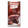 Chocolate Negro 72% Cacao Sin Azúcar 75g - Torras