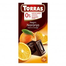 Chocolate Negro Con Naranja Sin Azúcar 75g - Torras
