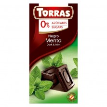 Chocolate Negro Con Menta Sin Azúcar 75g - Torras
