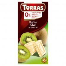Chocolate Blanco Con Kiwi Sin Azúcar 75g - Torras