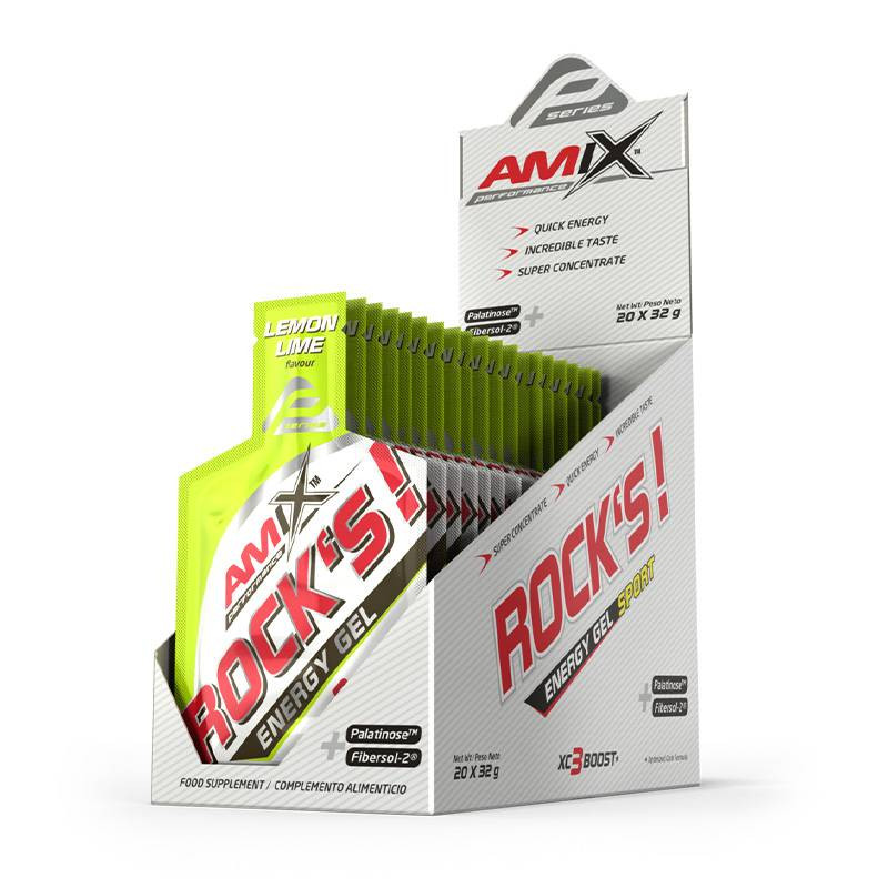 Rock'S Gel Sin Cafeína Limón 20x32g - Amix: Energía Natural y Saludable Rock'S Gel Sin Cafeína Limón 20x32g - Amix: Energía Natural y Saludable