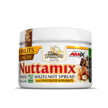 Crema De Chocolate Y Avellanas Proteica Nuttamix Con Cacahuetes Crujientes 250g - Amix