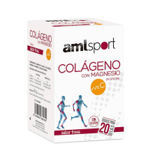 Colágeno + Magnesio + Vitamina C 20 Sticks Fresa - Amlsport