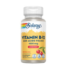 Vitamin B12 Acido Folico 1000mcg 90comp - Solaray