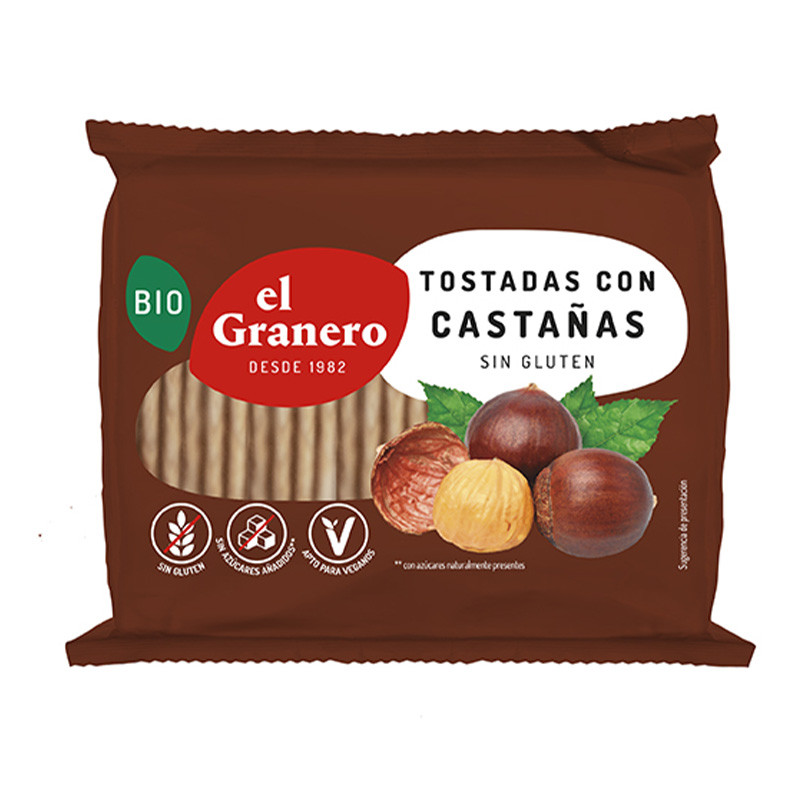 Biotostadas Castaña S/Gluten Bio 90g - El Granero