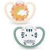 Chupete Space Zebra/Sol T2 6-18m Silicona 2ud - Nuk Chupete Space Zebra/Sol T2 6-18m Silicona 2ud - Nuk