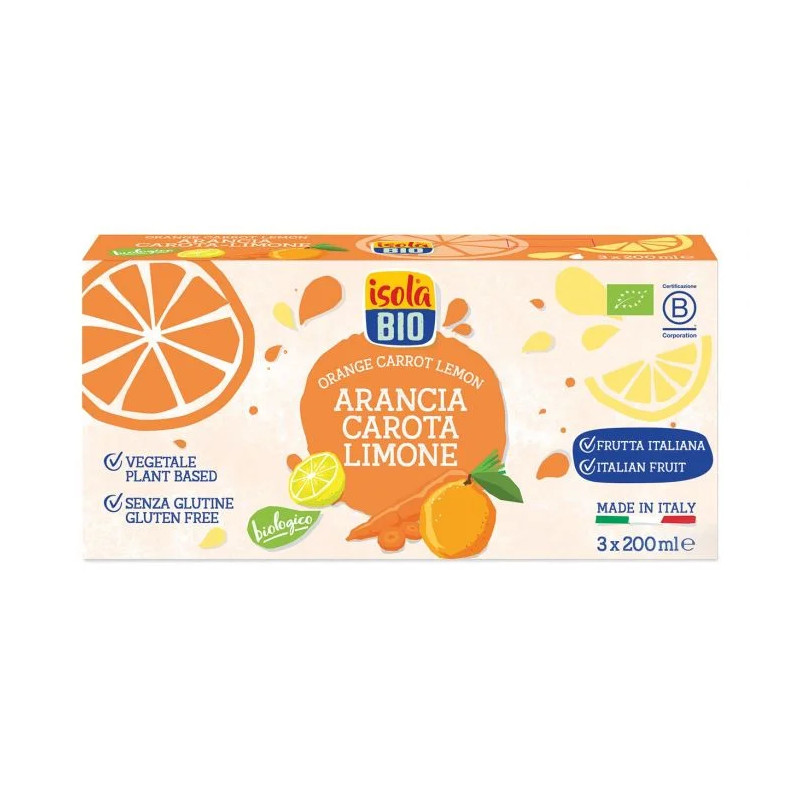 Zumo Naranja, Zanahoria, Limon Bio Pack 3x20 - Isola