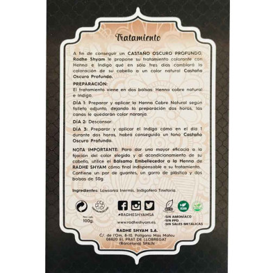 Henna Castaño Oscuro Profundo Tratamiento Polvo 100g