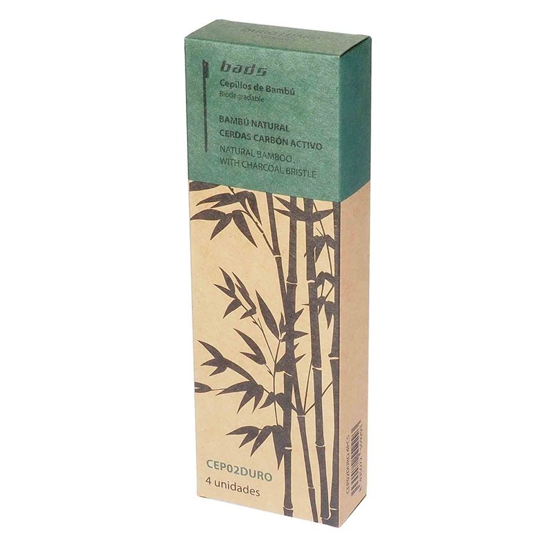 Cepillo Dientes Bambu Natural Medio 4Ud - Bads Cepillo Dientes Bambu Natural Medio 4Ud - Bads