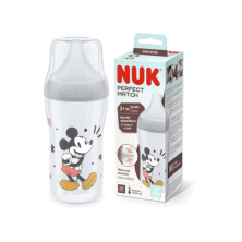 Biberon PM PP Silicona 0-6m M Mickey 260ml Gris - Nuk