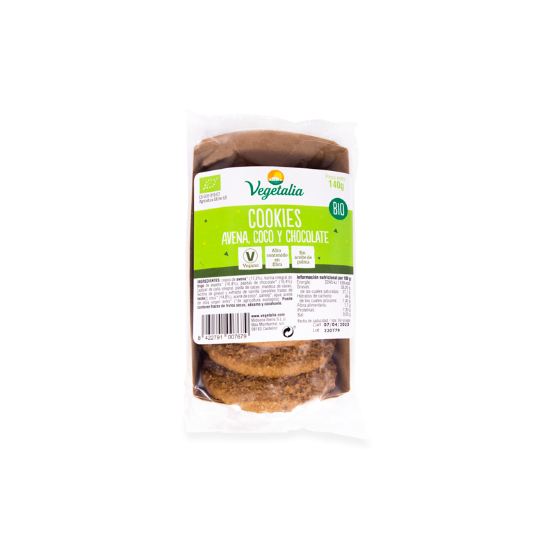 Cookies De Avena Coco Y Chocolate Bio 140g