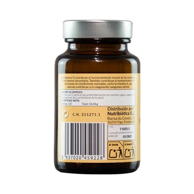 Vitamina D3 Y K2 120 Perlas - Kiroot