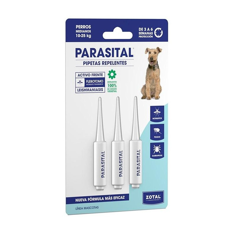 Parasital Perros Medianos 10 - 25 Kg (3 Pipetas X 3 Ml) Parasital Perros Medianos 10 - 25 Kg (3 Pipetas X 3 Ml)