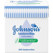 Johnson&apos;S Baby Bastoncillos Para Bebé, Niños Y Adultos, Con Extremos De Algodón 100% Puro 200 U