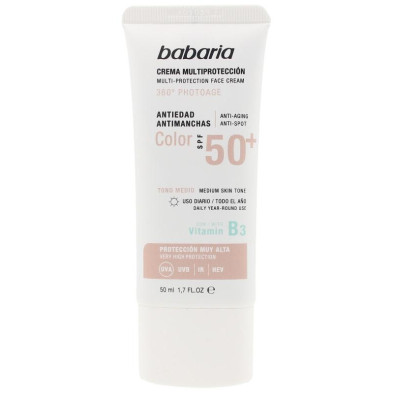 Babaria Crema Con Color Multiprotección Antiedad Spf50+ 50Ml