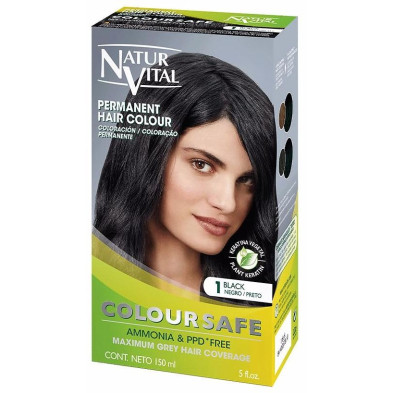 Naturvital Coloursafe Tinte Permanente 1 Negro 150Ml